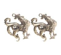 RORPOIR Brass Rooster Charms Sturdy Brass Pendants for DIY Keychain Making 2pcs Vintage Golden Hanging Rooster Ornaments Creative and Decorative Accessories for Craft Projects