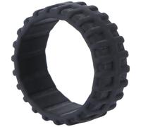 RORPOIR Breathable Silicone Tire Pattern Ring in Black, Sturdy Sports Wedding Band for Staff and Nursing, Prevents Snagging and Won't of Shape, for Work the Hands