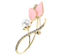 RORPOIR Brooch, Zinc Alloy and Rhinestone Material Luxury Pink Floral with High Shine Design and Elegant Lapel Pin for Women, Versatile Pairing for Occasion Accessory