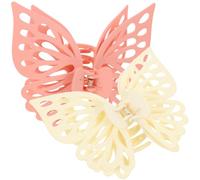 RORPOIR Butterfly Claw Clips 2pcs Large Hair Barrettes for Women Thick Hair Clips with Strong Hold Made of Sturdy Ps and Abs Material for Keeping while Putting on Makeup or Doing Exercise