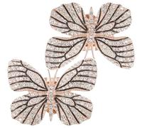 RORPOIR Butterfly Rhinestone Shoe Clips for Bridal Wedding Decorations Reusable Shoe Applique Accessories for Flats Heels Pumps Elegant Gold Black for Engagements Parties Proms Valentine S