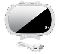 RORPOIR Car Sun Visor Vanity Mirror with LED Light, Clip-on Car Makeup Mirror with Glass Surface, Abs Material, Simulates Natural Daylight for Easy Application in Vehicles