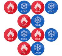 RORPOIR Caution Hot Water Sign Acrylic Hot and Cold Indicator Stickers for Water Heaters and Faucets, 6 Pairs Self Adhesive Kitchen and Dormitory Temperature Differentiation Labels