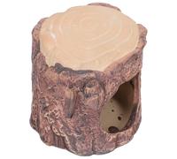 RORPOIR Ceramic Hamster House with Imitation Wood Design, Cooling and Portable Small Pet Nest Suitable for Little Squirrels and Hedgehogs, for Home Decoration