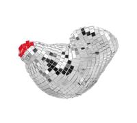 RORPOIR Chicken Disco Ball Decor Rooster Figurine 5.50X4.13X3.54In Glass Foam Small and Cute Design Easy to Clean Tabletop Decoration for Festivals and Coffee Tables
