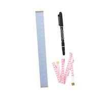 RORPOIR Children's Canvas Height Measuring Ruler Marking Pen Adjustable Growth Chart for Nursery and Kindergarten (Light Blue)