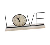 RORPOIR Clock Ornament Wood and Iron Material Clocks Vintage Style with Love Letter Molding Practical Decorative Desktop Decoration for Ktv Multiple Occasions