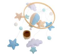 RORPOIR Cloud Hot Air Balloon Bed Bell Crib Mobile Felt Star Pendant Hanging Ornament Nursery Girl Bedroom Decorations Lullaby