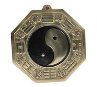 RORPOIR Copper Bagua Mirror Ornament Flat Tai Chi Mirror Pure Brass Evil Exorcism Wall Hanging Feng Shui Home Decor Blessing Pendant for Housewarming Indoor Use