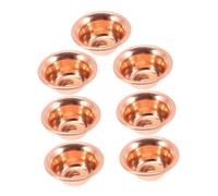 RORPOIR Copper Offering Bowl Set 7pc Ritual Bowls Decorative Plate Tray for Buddhist Meditation Practice