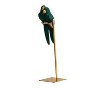 RORPOIR Creative Couple Parrot Ornaments for The Home with Unique Resin and Alloy Design, Green Parrot Desktop Decor and Tabletop Ornament for Bedroom Or Bar Photography Prop