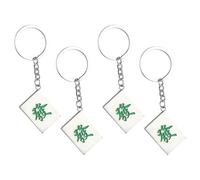 RORPOIR Creative Mahjong Keychain Set 4pcs with Musical Instrument Design, Sturdy Metal Material, Bag Charms for Women, Stylish Accessories for Everyday Use