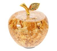 RORPOIR Crystal Craft Apple Decoration 24k Gold Foil Artificial Crystal Table and Fireplace Centrepiece Random Leaf Colour Car Adornment