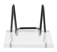 RORPOIR Crystal Display Stand Acrylic Holder for Raw Stone Minerals and Rock Collections 2.56X2.56X1.97In Lightweight Clear Rack with Bar to Secure Crystals and Small Natural Gems