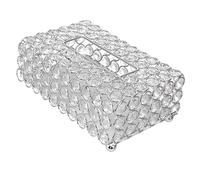 RORPOIR Crystal Tissue Box Hollow Paper Holder Silver Desktop Tissue Drawer Car Paper Box for Home and Office