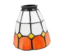 RORPOIR Decorative Glass Craft Light Cover E27 Compatible 5-inch Mediterranean Orange White 4.2cm Middle Hole for Bedroom Wall Lamp