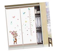 RORPOIR Deer Measure Height Wall Sticker for Kids Nursery Removable Vinyl Cartoon Wall Decal for Children's Bedroom Decoration