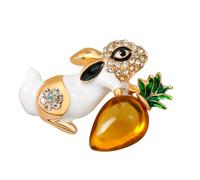 RORPOIR Delicate Rabbit Brooch for Dress Featuring Alloy Material and Clip-on Design, Hat Ornament or Hair-band Accessory and Ladies Costume Decoration