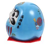 RORPOIR Dharma Eggs Luck Decor Tumbler Wealth Figurines Home Decorate Accessories Japanese Statues Decorative Japanese Figurines Car Ornament Sky-blue Ceramics