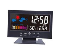RORPOIR Digital Display Clock Large Screen with Alarm Snooze Calendar Temperature Celsius and World Time for 16 Cities Sound-Controlled Backlight with Usb Cable for Home Office