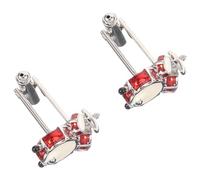 RORPOIR Drum Set Cufflinks Silver Finish 2pcs Brass Material for Men and Women Lightweight and Sturdy and Anniversary Occasions for Business Partnerships