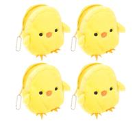RORPOIR Easter Coin Purse 4Pcs Small Yellow Chicken Plush Change Bags for Women Cute Chick Decoration Pouches for Holiday Use Random Color