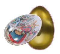 RORPOIR Easter Eggs Decoration, Cute Easter Tinplate Eggs Hunt Cups Decorative Boxes, Vintage Colorful Bunny Rabbit Pattern, Sweets Container Candy Boxes for Bowl