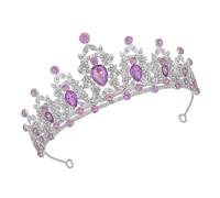 RORPOIR Elegant Baroque Purple Rhinestone Tiara Crown with Vibrant Colours for Women, Zinc Alloy Bridal Wedding Headband for Weddings and Birthdays