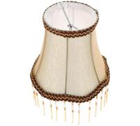 RORPOIR European Tassel Crystal Candle Lamp Shade E14 Clamp Base, Cloth and Iron Material, Softens Lights, Sturdy Design, Delicate Vintage Style, for Indoor Table and Wall Lamps