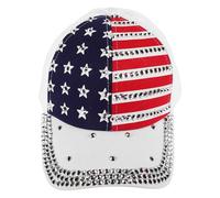 RORPOIR Fashionable Bling Baseball Cap Five-pointed Star Design, Cotton Material, Sun Protection and Durability for Outdoor Adventures and Casual Outing, Adjustable Usa Flag Hat