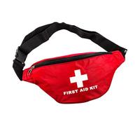 RORPOIR First Aid Waist Bag Waterproof Portable Nylon Emergency Pouch in Red with Multi-Pocket Design for Outdoor Hiking
