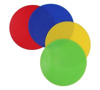 RORPOIR Flat Carpet Spot Floor Markers 4Pcs Colored Red Yellow Blue Green Circles for Soccer Training and Court Practice Equipment