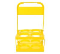 RORPOIR Foldable Plastic Beer Carrier with Handle, Portable Drink Carrier for Bar and Restaurant Use, Yellow Beer Bottle Basket for 4 Bottles, Compact and Lightweight Beverage Caddy