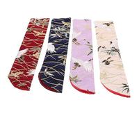 RORPOIR Folding hand fan bag 4pcs silk cloth pouch with floral design for weddings and birthday parties lightweight storage