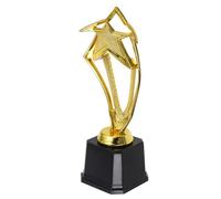 RORPOIR Golden Decorative Trophy Made of Plastic Hollow out Star Award Trophy with Base, 23.5cm for Spelling Bee and Classroom Supplies, for Ceremony and Competition Awards