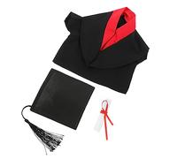 RORPOIR Graduation Bear Clothes Cap Gown Outfit for Bear Doll 30cm Plush Doctoral Hat and Shawl Trim Stuffed Animal Dress Up Accessory