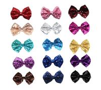 RORPOIR Hair Bow Bobble Hair Accessories 15pcs Kids Hair Pin Bling Sequins Hair Clips for Girls Adults Fashion Hair Bows