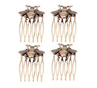 RORPOIR Hair Combs Easy to Use Vintage 4pcs Wedding Iron Bee Design Bridal Hair Accessories Feature in Golden Colour for Bride Suitable for Wedding and Dances