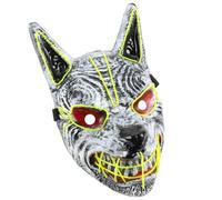 RORPOIR Halloween LED Wolf Head Horror Mask Plastic Full Face