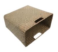 RORPOIR Handwoven Elegant Decorative Boho with Dual Handles Storage Basket Seagrass Rectangle Multi-functional Woven Basket Organizer Resisting Daily Wear for Living Rooms and Study