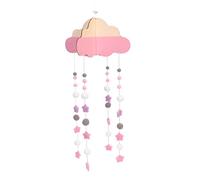 RORPOIR Hanging Wall Decor Kid Cloud Hanging Wooden Plush Ball Cottage Core Room Decor