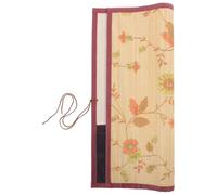 RORPOIR Japanese Handcrafted Floral Roll up Brush Holder with 10 Slots | Cloth 45x39.3cm Wrap, Portable Stationery Organiser for Students, Artists, Pens and Calligraphy Brushes