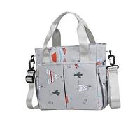 RORPOIR Large Capacity Mummy Nursery Bag Waterproof Organizer and Stroller Storage, Cartoon Grey Baby Supply Station Tote for Mothers on The Go