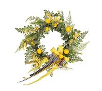 RORPOIR Lemon Simulation Wreath Summer Decoration Faux Flower Door Hanging Wreath Home Wall Hanging Floral Adornment for Front Door