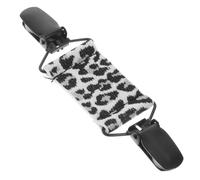 RORPOIR Leopard Print Shawl Clip Elastic Scarf Holder Cardigan Clamp for Women, White Patterned Garment Brooch, Adjustable Anti-exposure Shirt Clips for Ladies