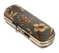 RORPOIR Lipstick in Travel Holder Elegant Retro Mirror with Case Antique Cosmetic Storage Silver Aluminium Alloy Cloth from Messing up Women and Handbag for Hiking and Daily