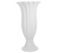 RORPOIR Memorial Vase for Graves Large Ceramic Cemetery Flower Vase Gray-white Roman Column Urn Planter Graveyard Flower Container for Graveside Decoration
