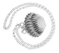 RORPOIR Mini Crossbody Bag for Women Small Silver Shell Shape Alloy Chic and Elegant Purse for Everyday Wear with Function to Store Change and Small Things