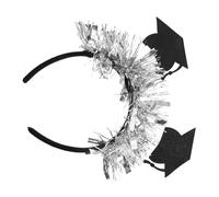 RORPOIR Mini Hat Letter Headband Cap Headdress for Graduation Party Celebrations Silver Fascinator Hair Accessory