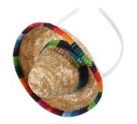 RORPOIR Mini Mexican Hat Headband for Dogs Lightweight and Versatile Accessory, for Party and Taking Photos, Easy to Carry 16cm Diameter Festival Hairband